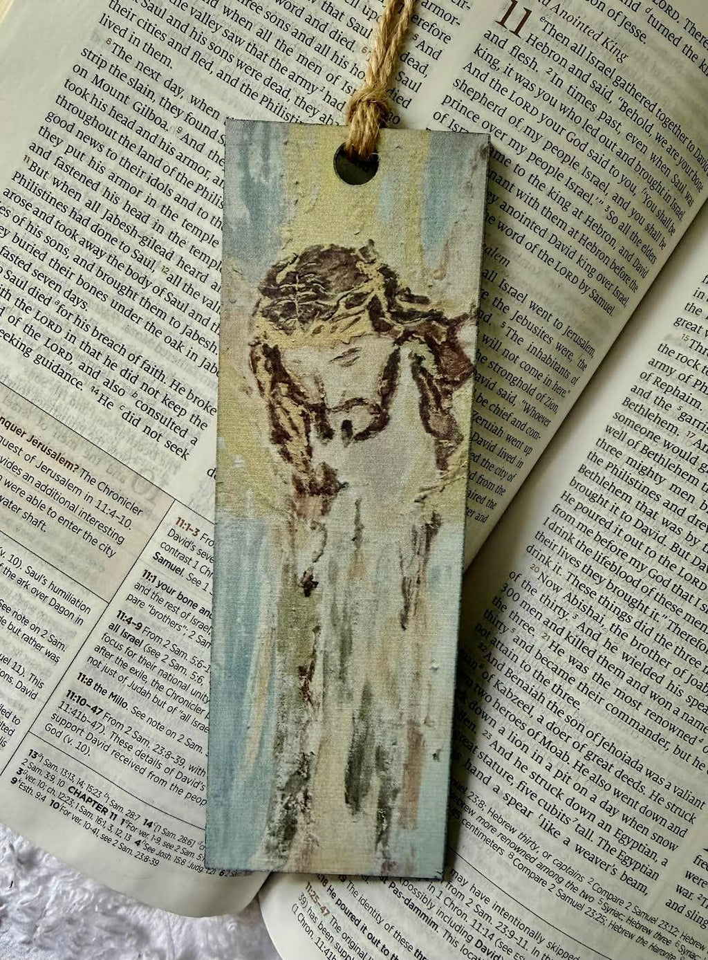 Wood Bookmark with Tassel: Jesus