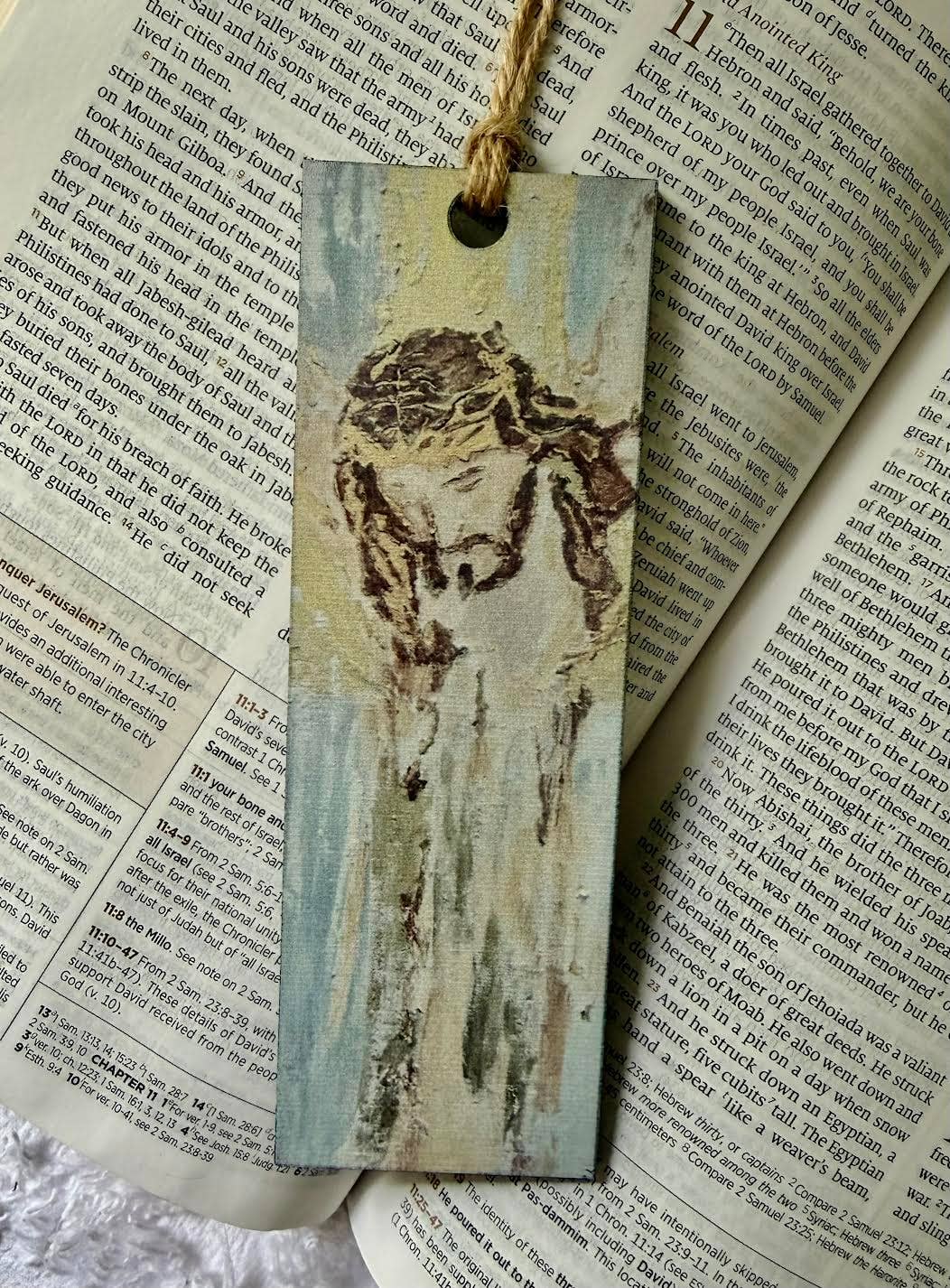 Wood Bookmark with Tassel: Jesus