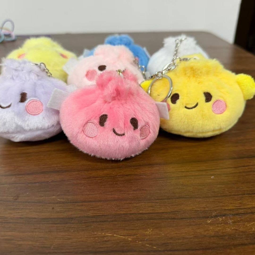 Colorful plush DUMPLINGS Squishy Toy fidget toy keychain: 12pcs set