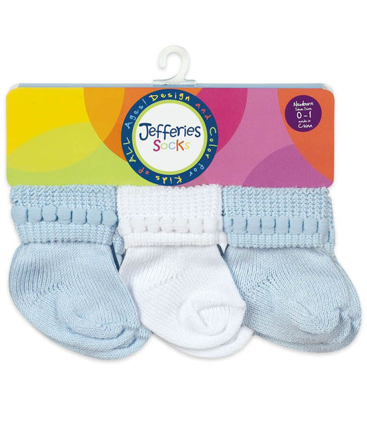 Rock-A-Bye Turn Cuff Socks 6 Pair Pack blue