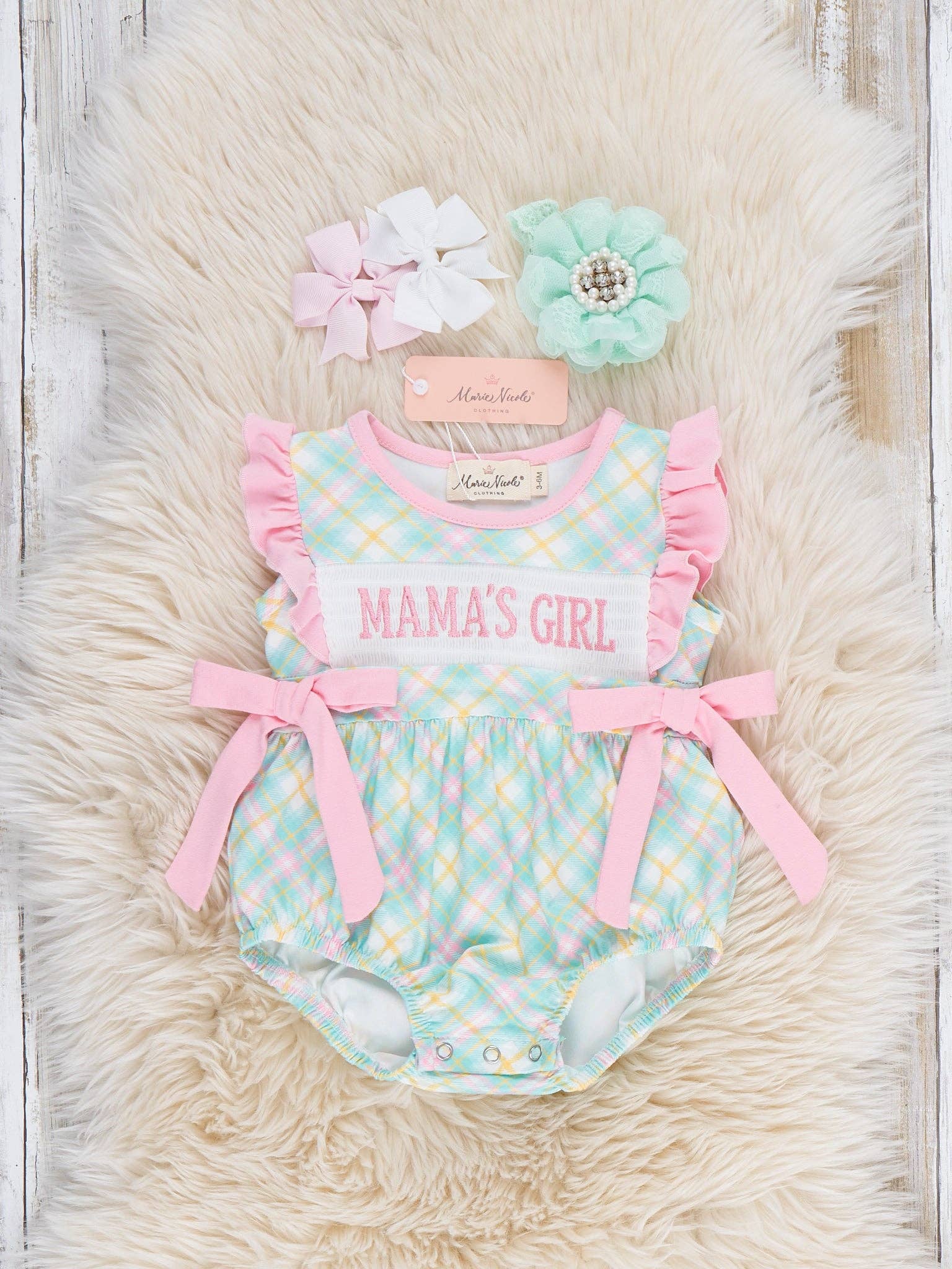 Mama’s Girl Pastel Plaid Bubble