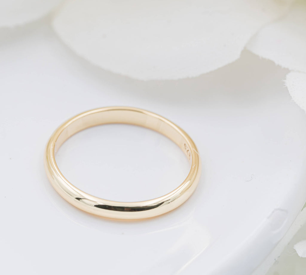 14K Gold-Plated Gold Band Baby Ring - 2mm Band