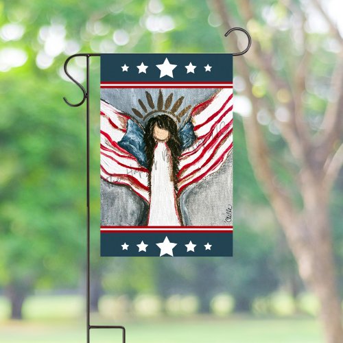 Garden Flag: Patriotic Dale, Angel, U.S.A.