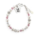 Sterling Silver Little Sister Bracelet with Flower Baby Gift