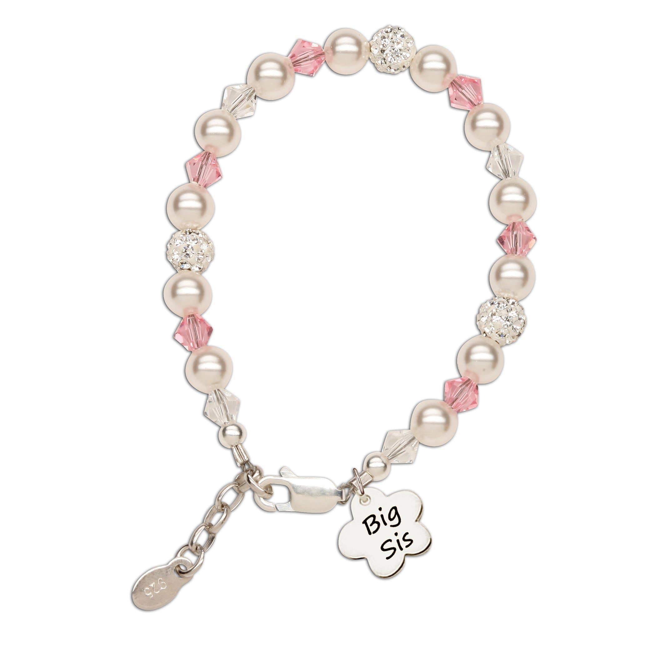 Big Sis (Flower) Sterling Silver Big Sister Kids Bracelet