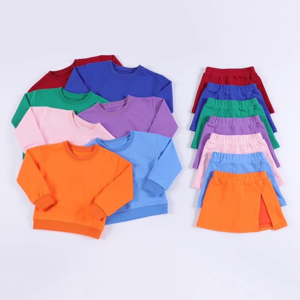 Long Sleeve Skort Sets Multi Color Options