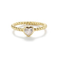 Gold-Plated Baby Ring - Silver Twisted Band w/Clear Heart