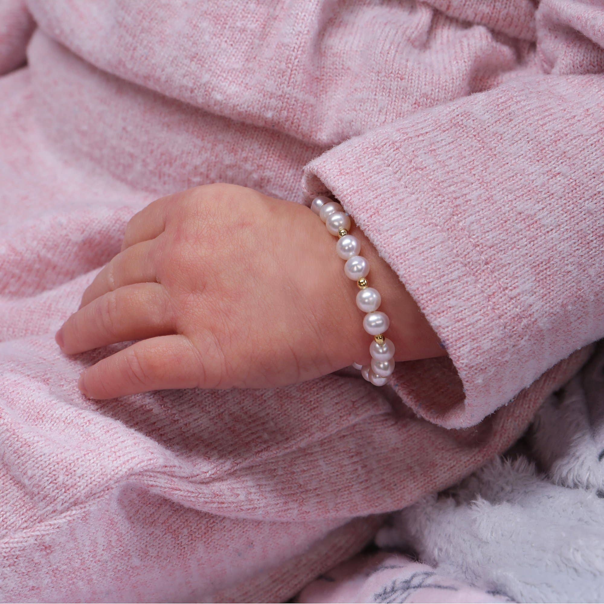 Girls 14K Gold-Plated Pearl Baby Bracelet Children's Jewelry
