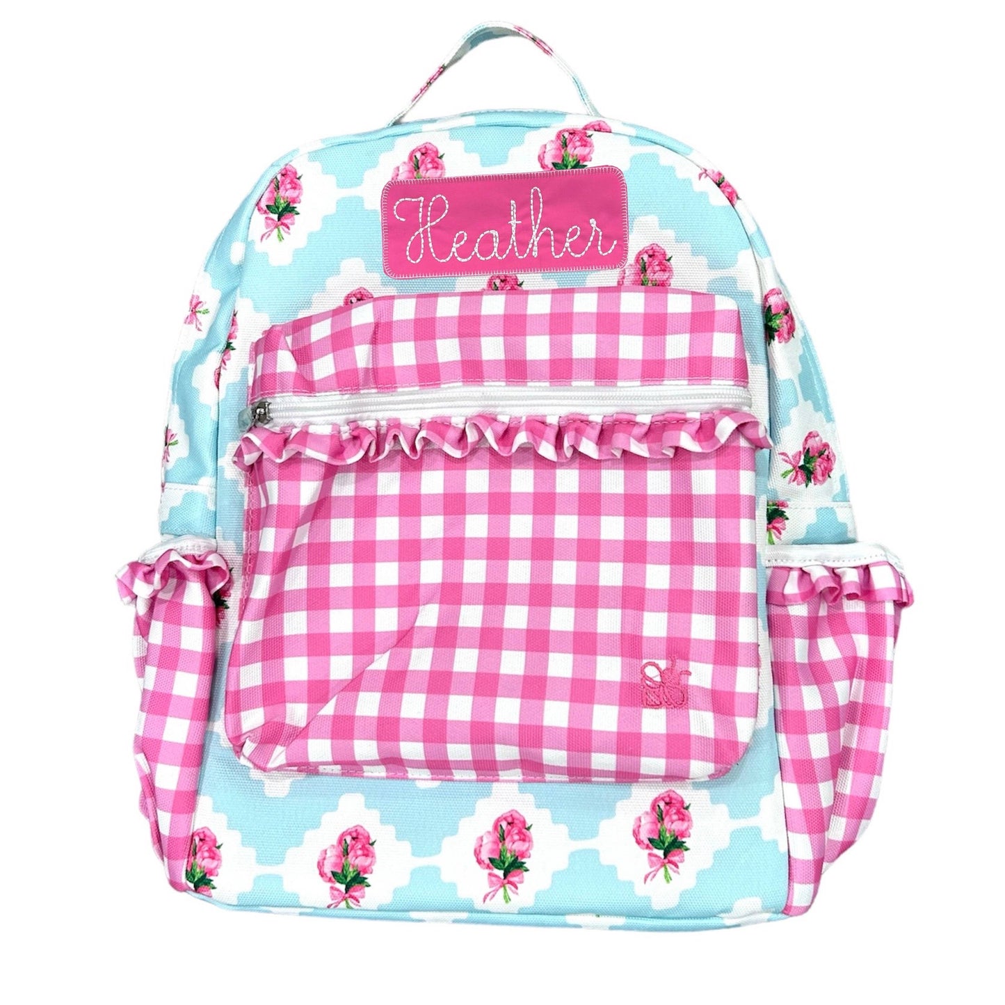 Girls Backpack - Peony Flower Bouquet