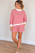 Mockneck short set - Red
