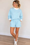 Mockneck short set - Blue