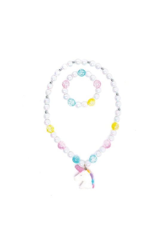 White Unicorn Necklace & Bracelet