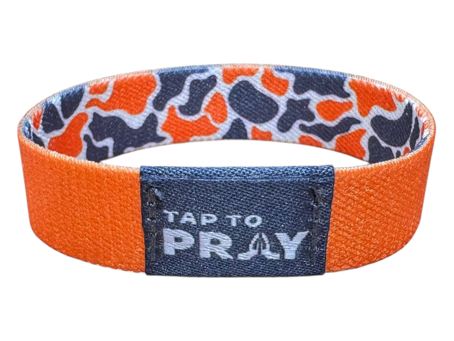 Tap To Pray™ Wristbands - Team Camo - Orange & Grey