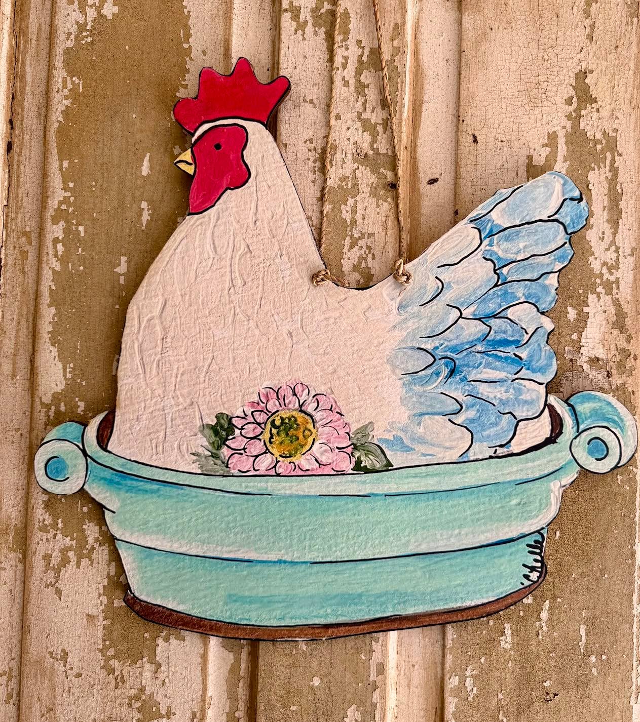 Door Hanger:  Rooster in a Pan