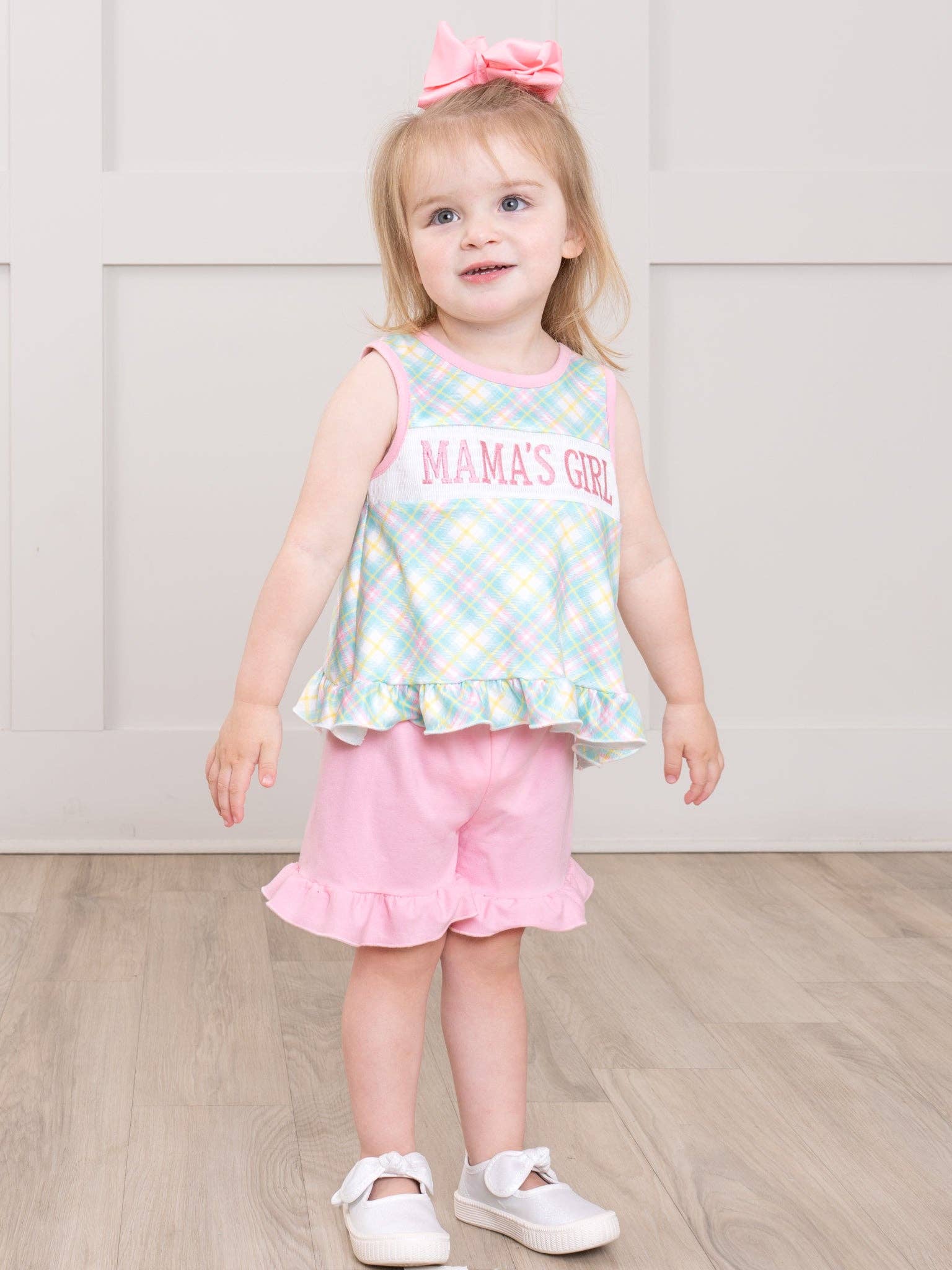 Mama’s Girl Pastel Plaid Set