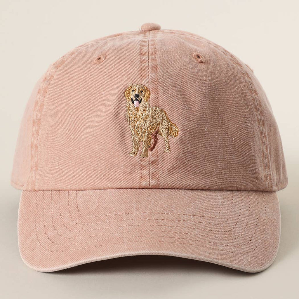 Golden Retriever Embroidered Pigment Dyed Baseball Cap: BLUEMINT