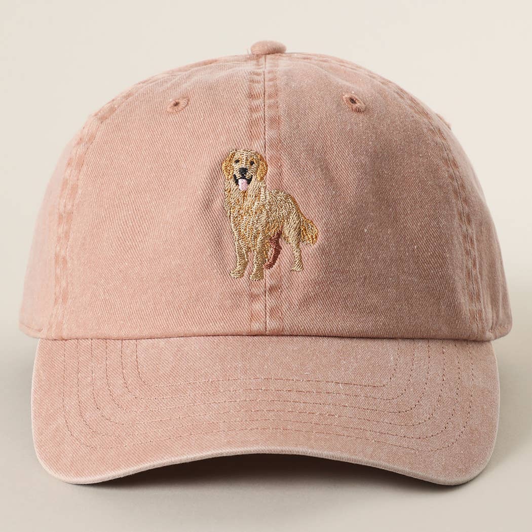 Golden Retriever Embroidered Pigment Dyed Baseball Cap: BLUEMINT