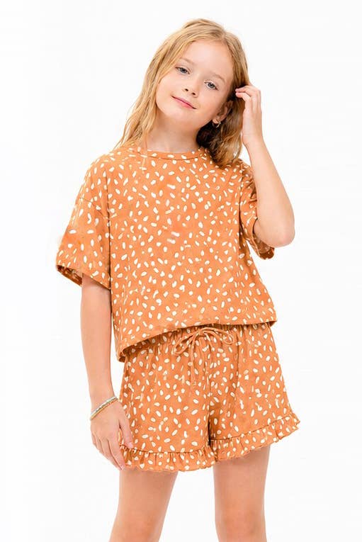 Dots Top &Shorts Set: Orange