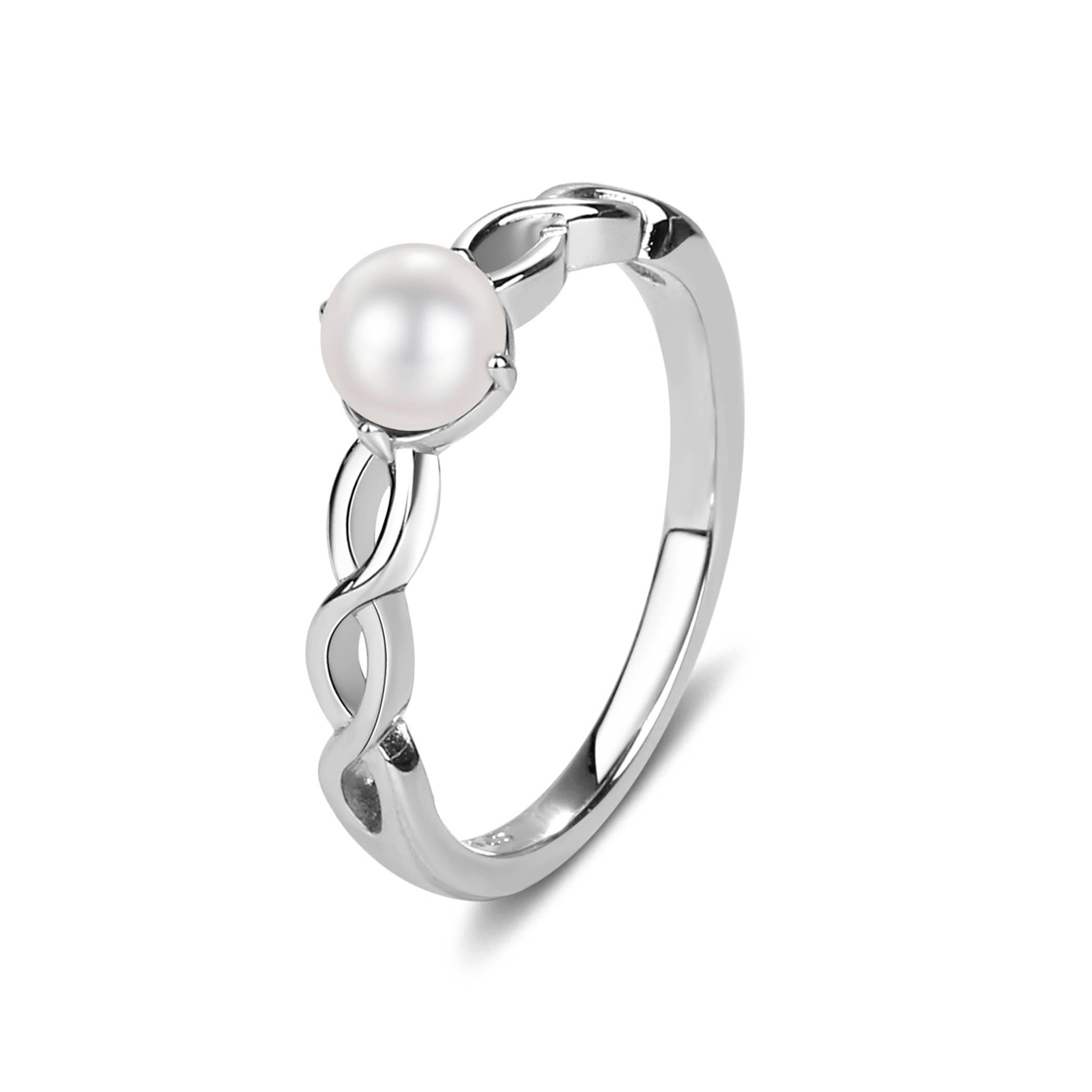 Girls Sterling Silver Freshwater Pearl Baby Ring for Kids