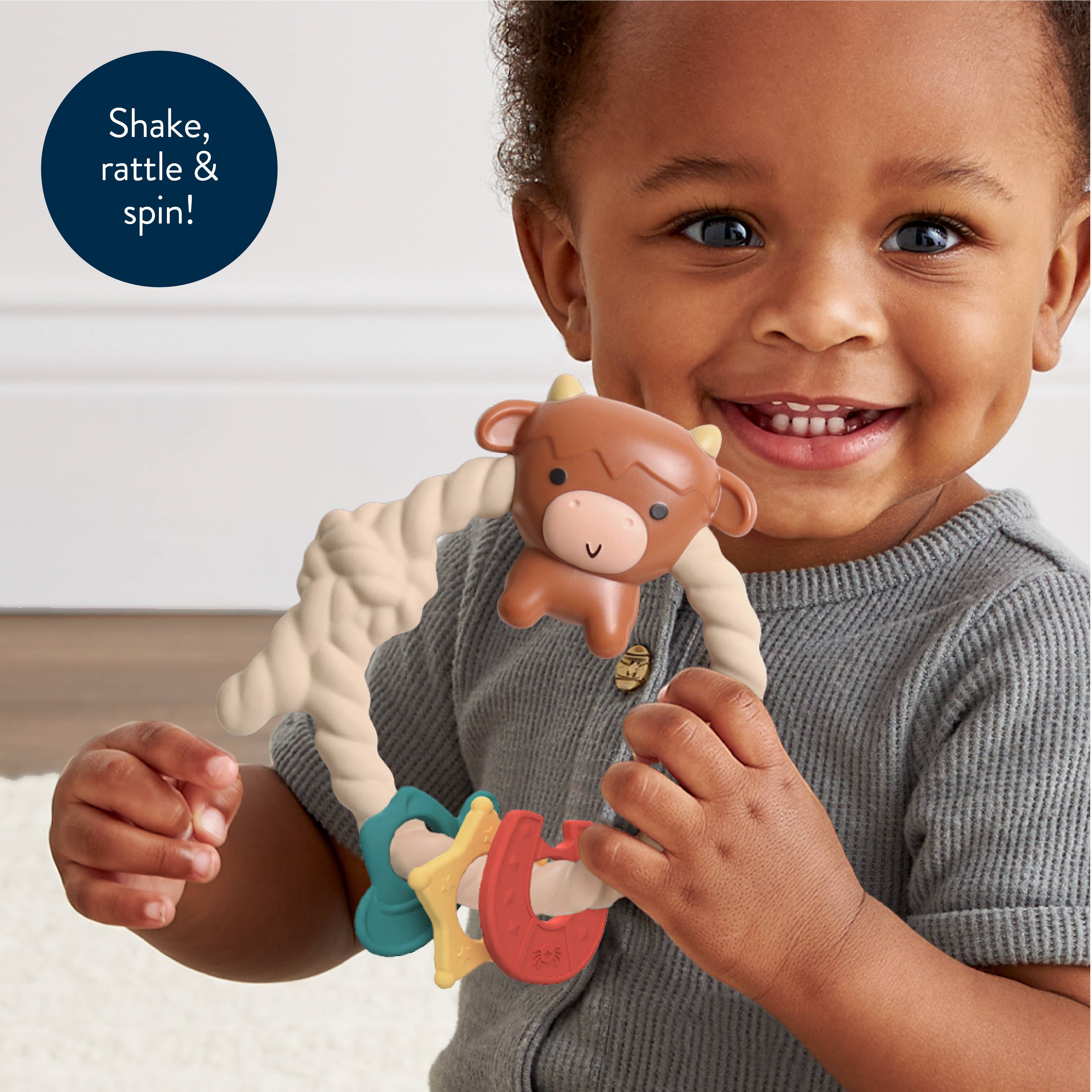 Ritzy Rattle™ Silicone Teether Rattles: Rainbow