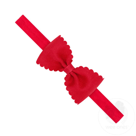 Scallop Bowtie Headband RED