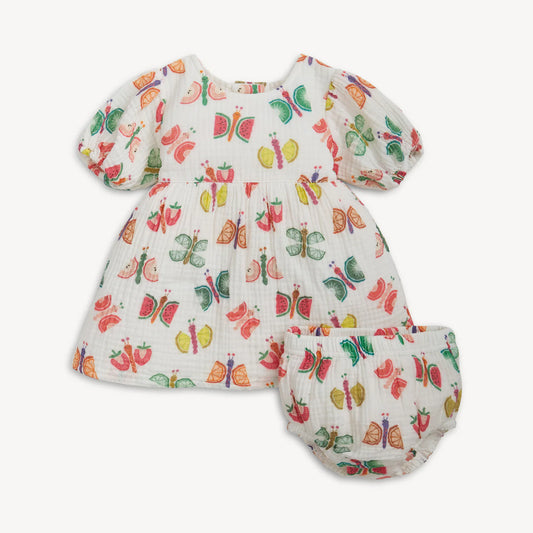 Fruit Flies Woven Dress w/ Bloomer