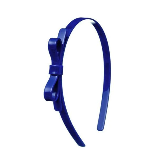 Thin Bow Headband-Navy