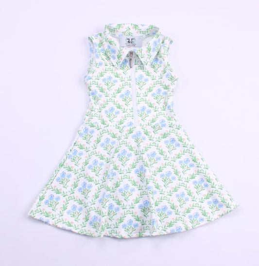 Zipped Skort Dress-Blue Bonnet