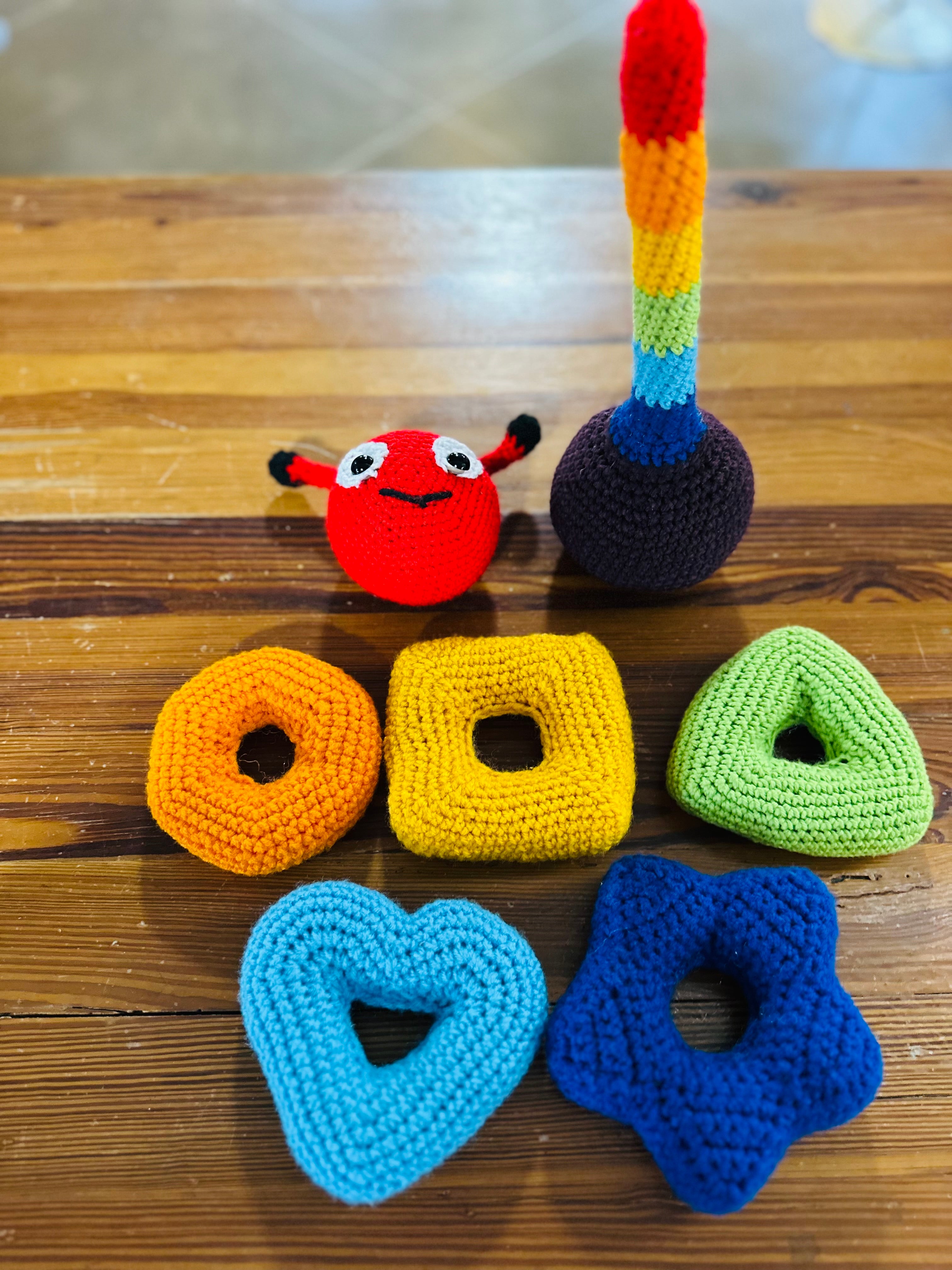 Crocheted Catepillar Stacking Toy