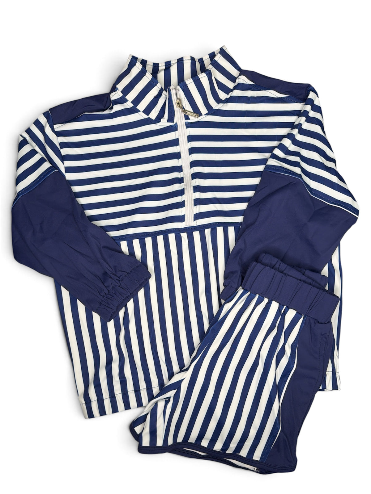 Navy Striped Athletic Set