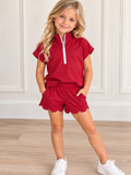 Red Scalloped Set