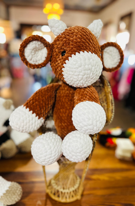 Crocheted Brown Cow