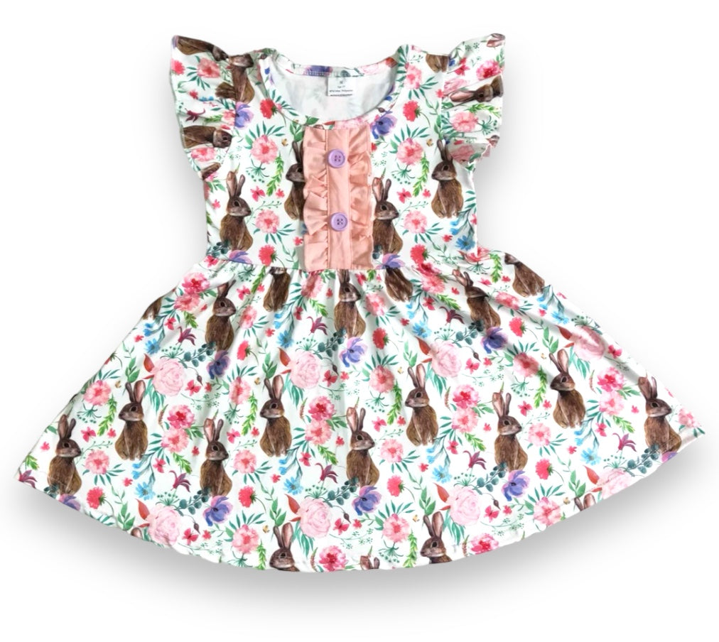Floral Bunny Print Dress