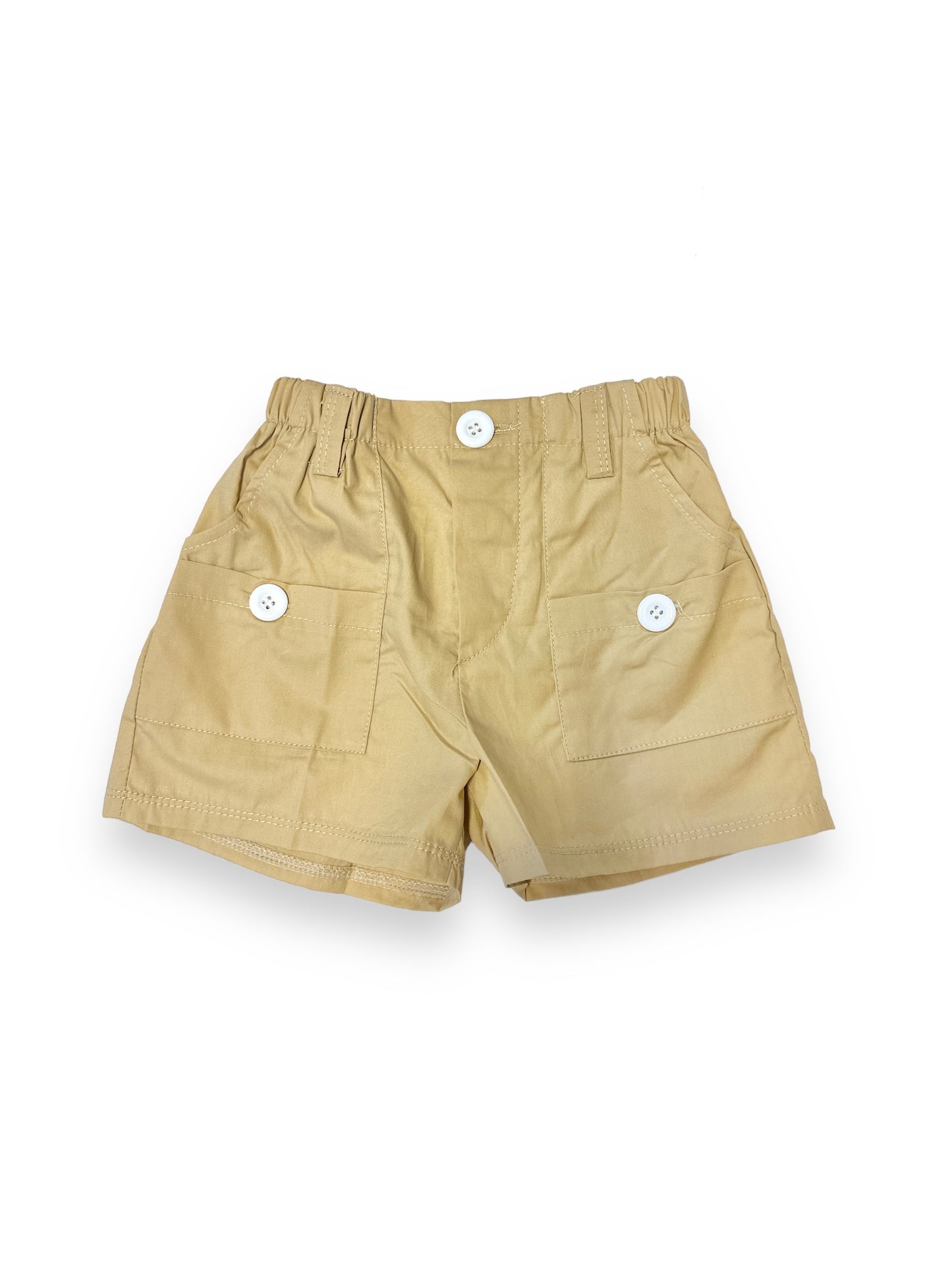 Khaki Button Boy Short