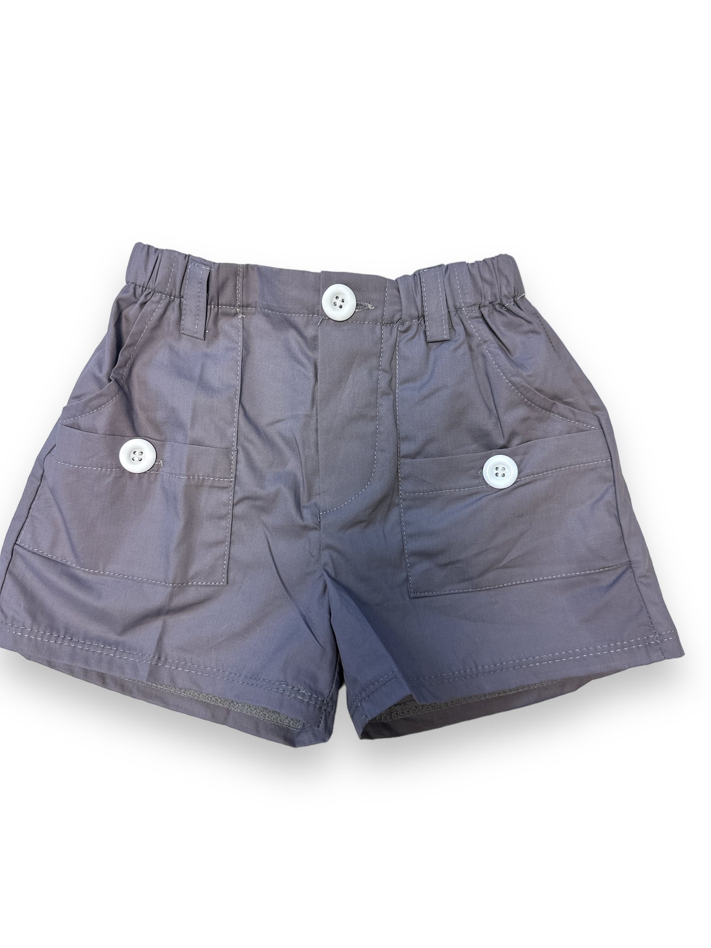 Gray Button Boy Short