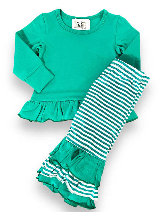 Girls Striped Basics Teal