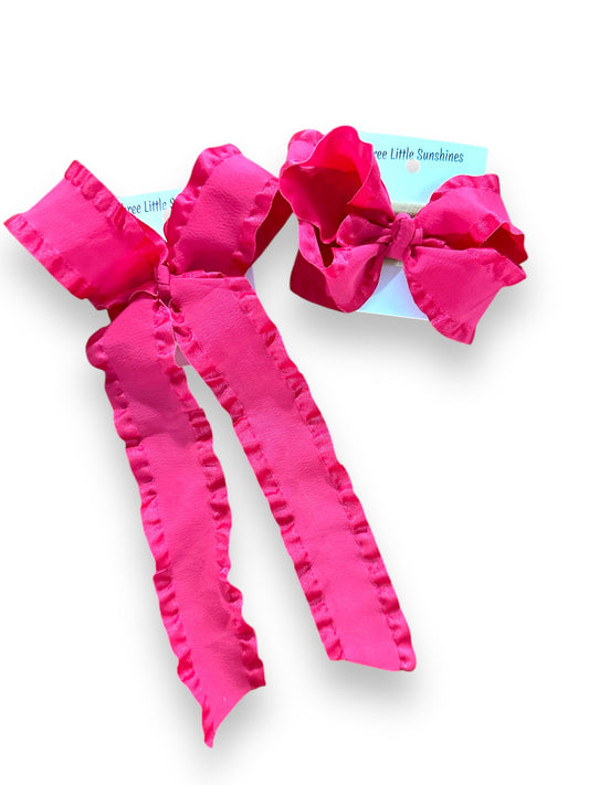 Hot Pink Ruffle Bow-TLS