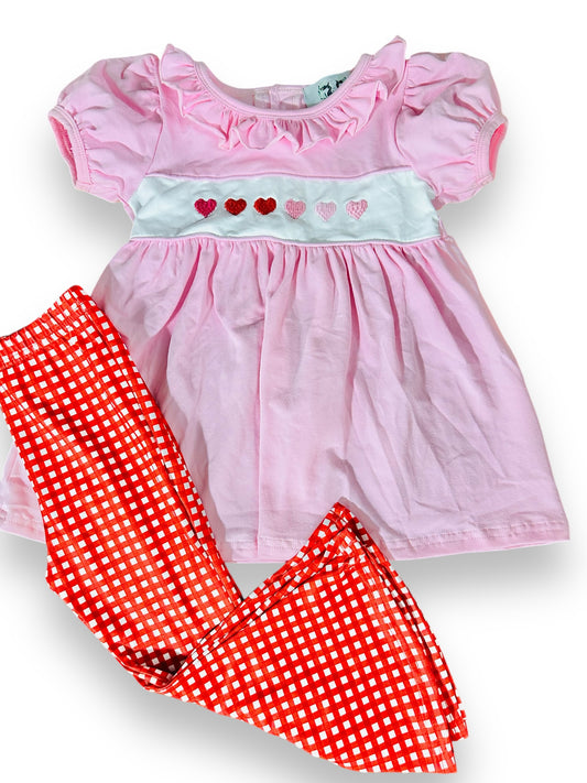 Gingham Heart Girl Set