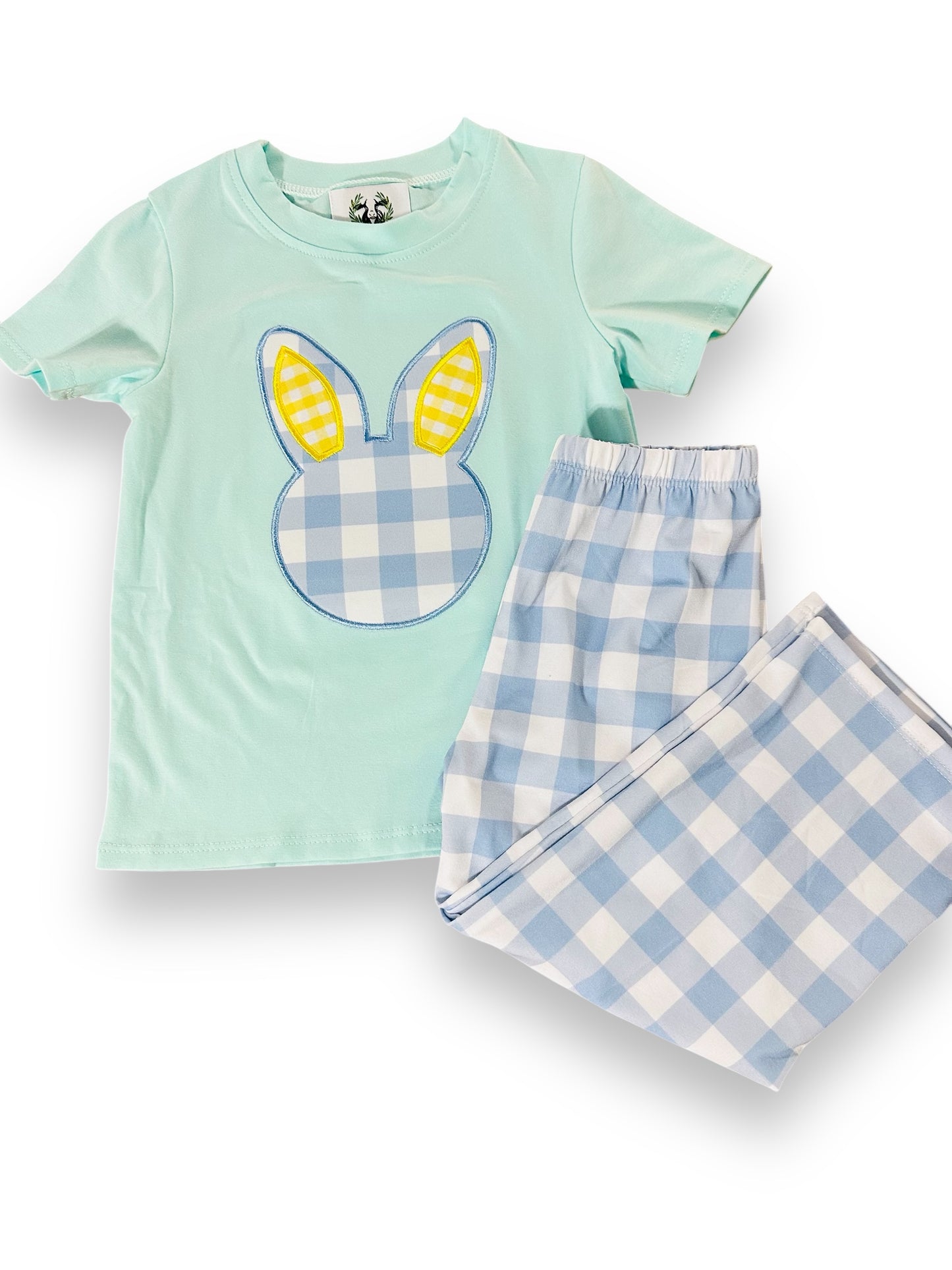 Boys Gingham Bunny Set