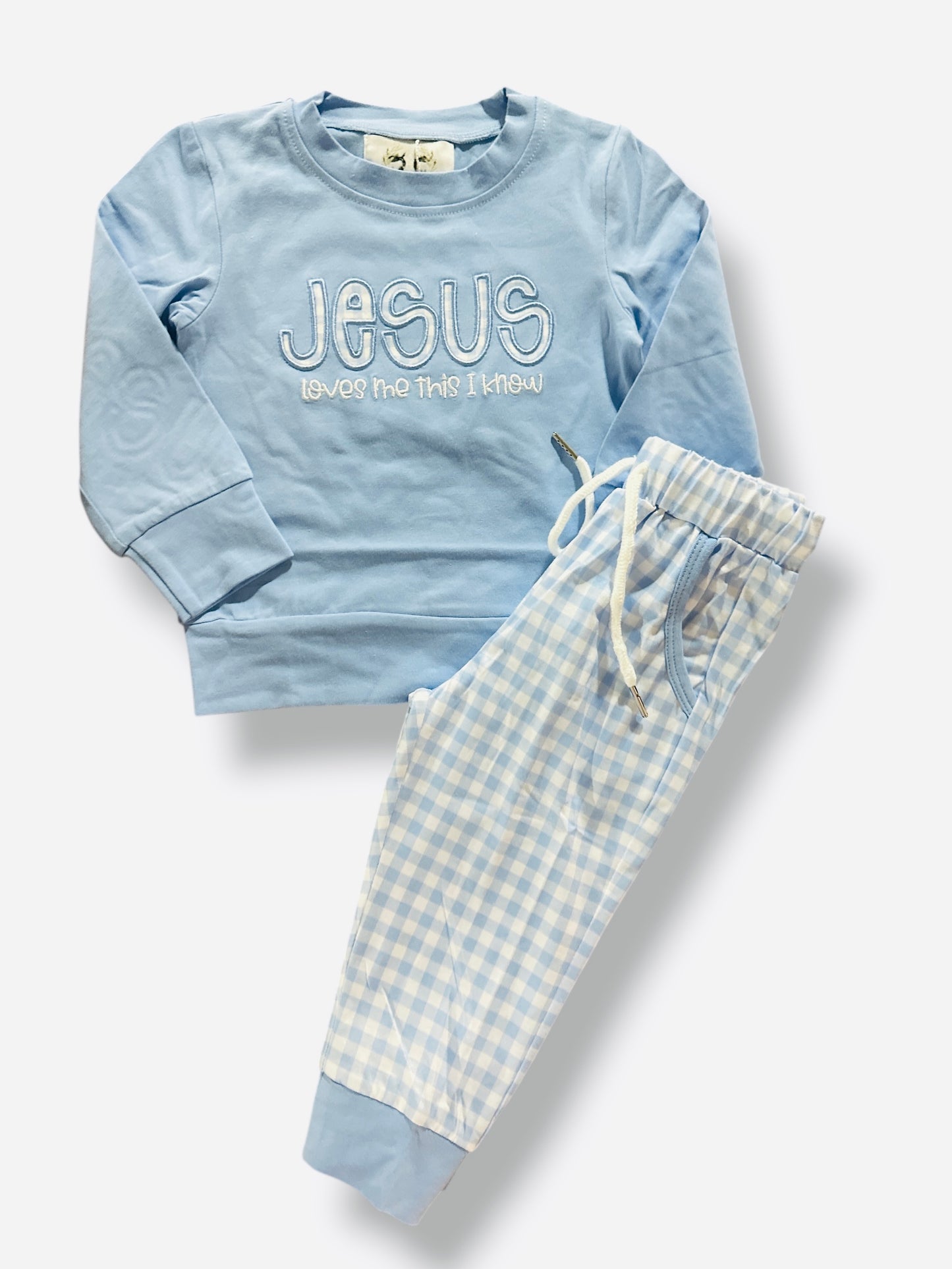 Jesus Loves Me Jogger-Blue
