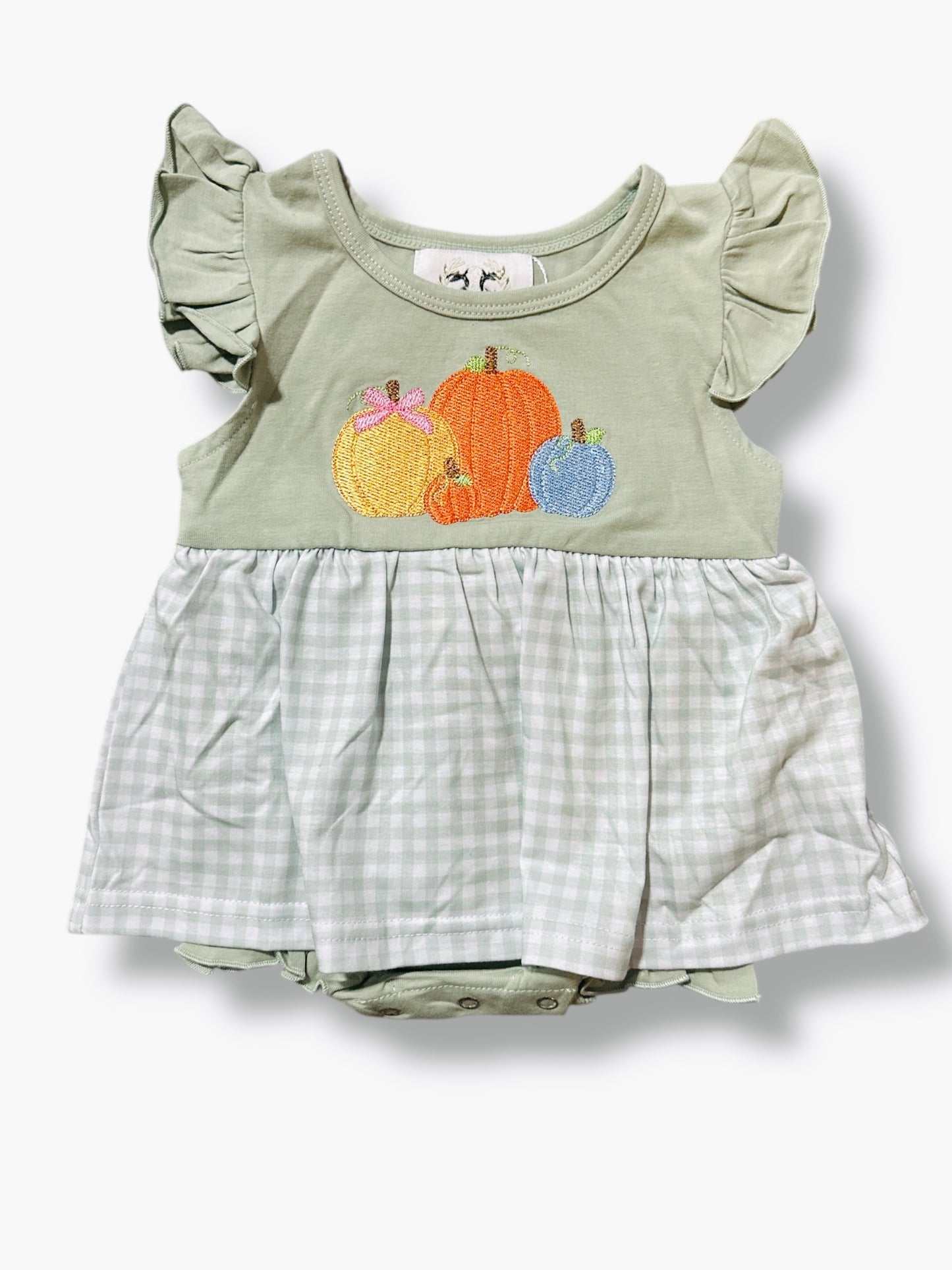 Gingham Pumpkin Skirted Bubble