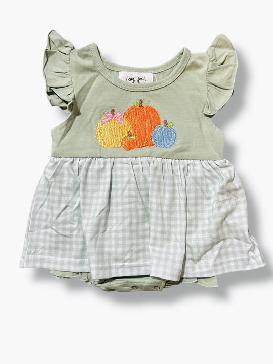 Gingham Pumpkin Skirted Bubble