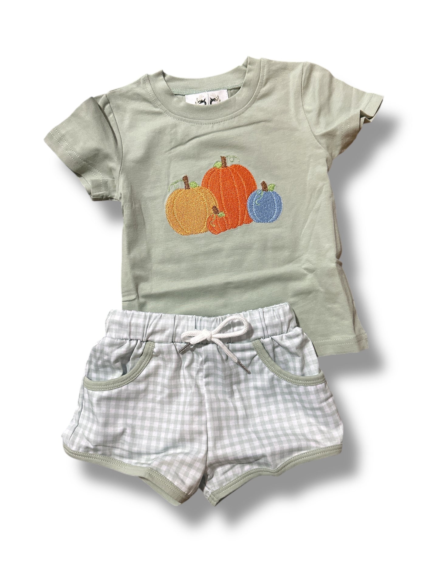 Gingham Pumpkin Boy Set