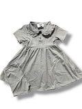 Gray Ruffle Collar Dress