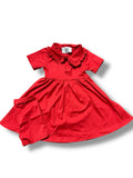 Red Ruffle Collar Dress