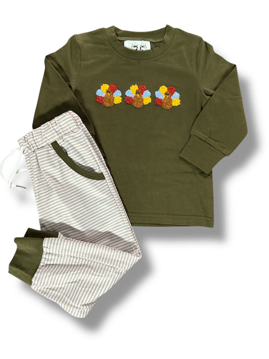 French Knot Turkey Boy Set