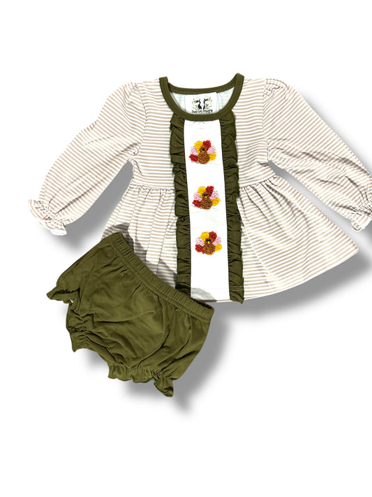 French Knot Turkey Bloomer Set
