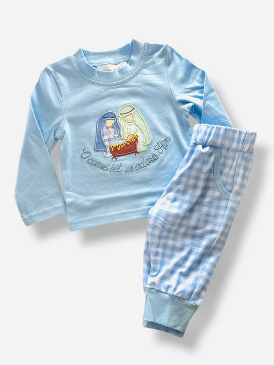 Blue Nativity Set