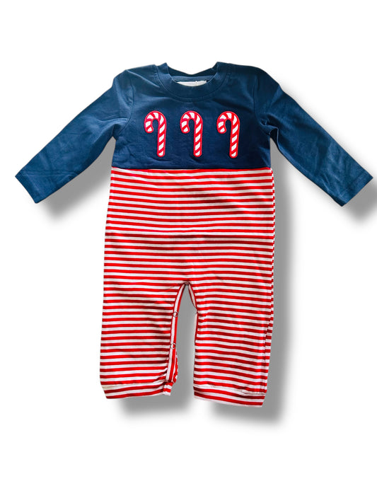 Boy Candy Cane Romper