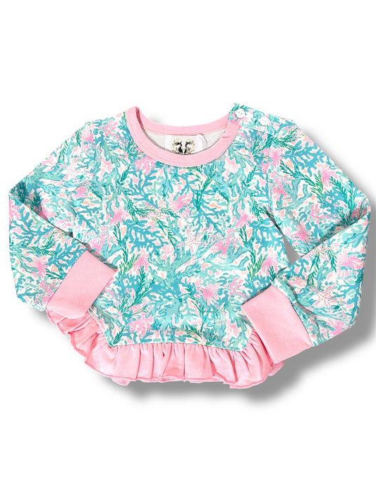 Floral Ruffle Sweater